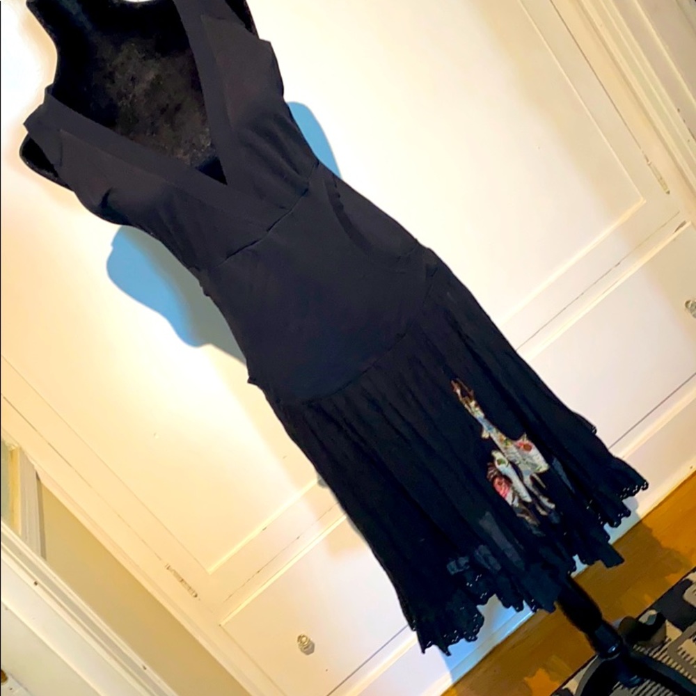 Fornarina Black Deer Dress. Sz L.